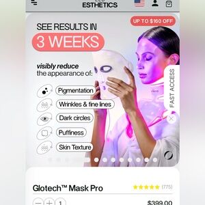 Glotech™ Mask Pro led face mask infrared red and blue light